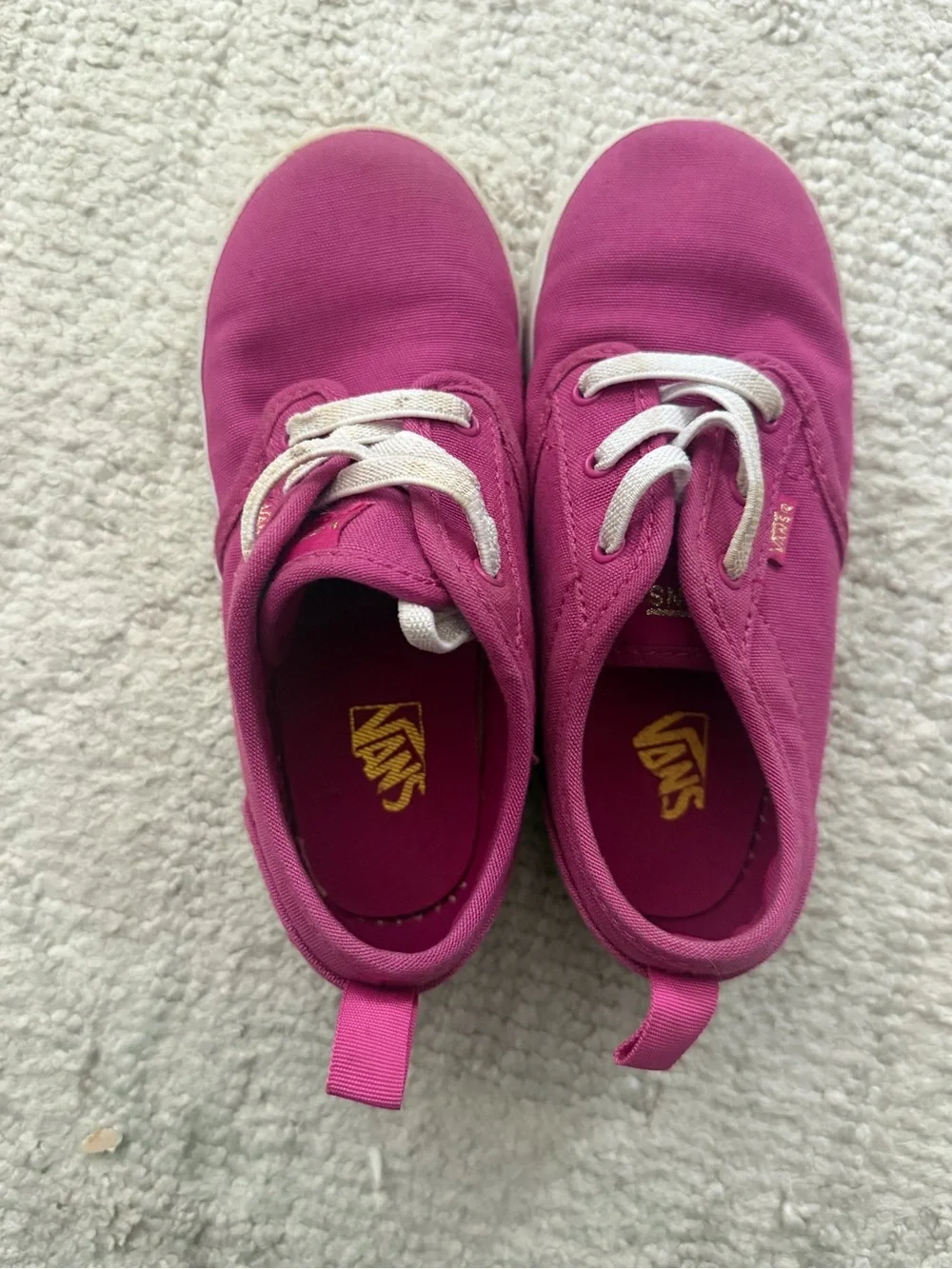 Vans Kids Magenta Canvas Lace-Up Sneakers